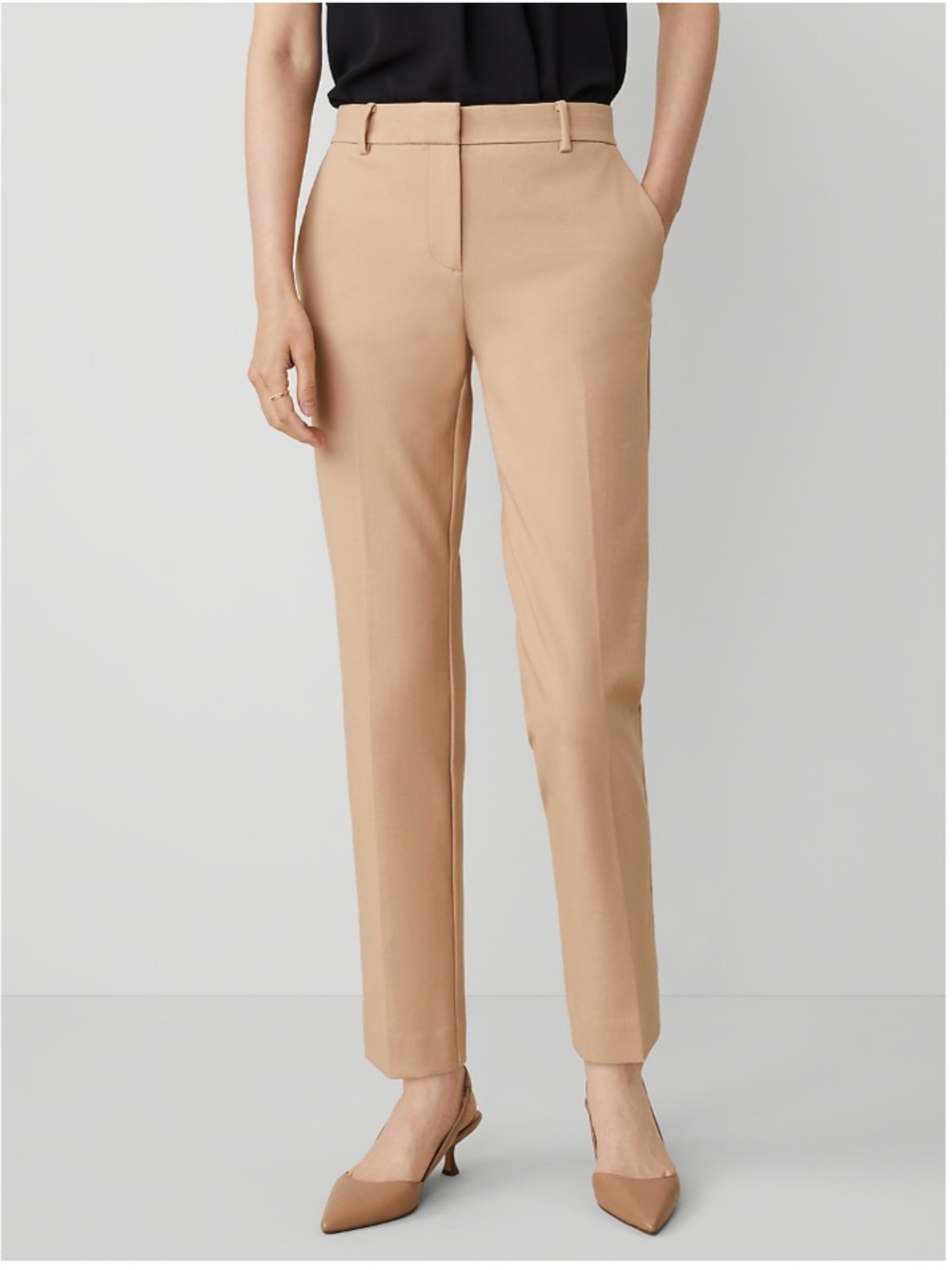 Ann Taylor LOFT The Riviera Slim Trouser Mid-Rise Ankle Pant Career Tan 6